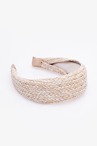 Antler Headband White + Natural Rattan