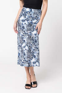 Leila Luca: Leila + Luca Milan Bias Skirt - Water Leopard