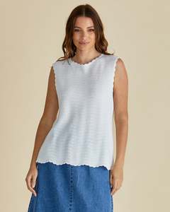 Non Sale Items 1: Betty Basics Aviva Tank - White Stripe