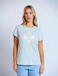 Stella Tees S S Tees: Stella & Gemma Classic Tee Postcard Cross - Duck Egg