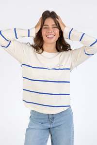 Elm Crosby Ls Tee - Blue & White Stripe