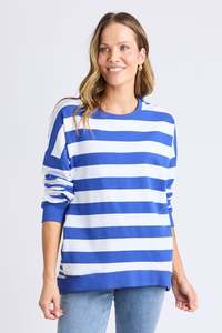 Elm Mill Crew - French Blue And White Stripe