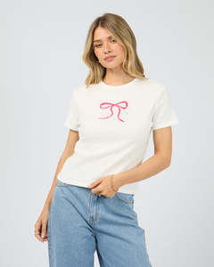 All About Eve Postale Baby Tee - Vintage White