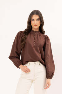 Leila Luca: Leila + Luca Romance Blouse - Chocolate