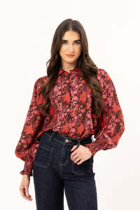 Leila + Luca Soho Blouse - Garnet Petal