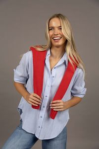 Humidity Lifestyle: Humidity Nala Stripe Shirt - Blu Stripe
