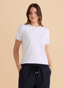 Betty Basics Cotton Slim Fit Tee - White