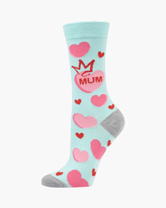 Bamboozld Womans Socks - Hearts for Mum (size 2 - 8)