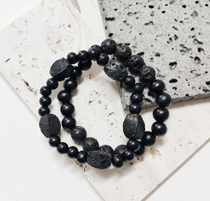 Jewellery: SHE Black Resin Bracelets