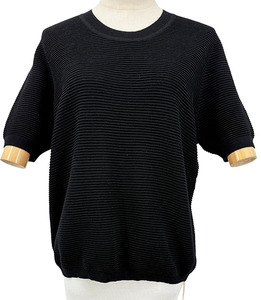 Frontier Trading Black Ribbed Knit Tee O/S