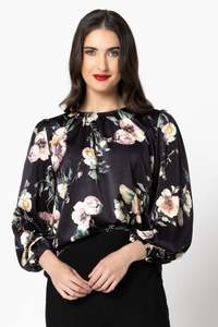 Leila + Luca Lorenza Blouse - Ink Bloom