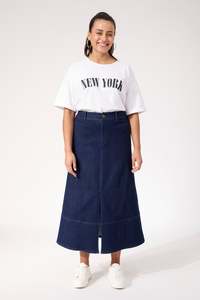 Clearance Clothing: Haven Panama Maxi Skirt- Indigo