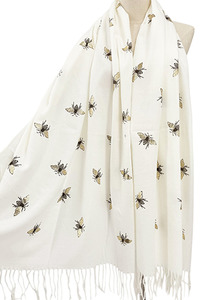 Frontier: Frontier Scarf Bees White