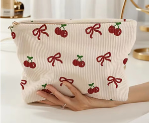FA Make up Bag Cord Cherry Bows