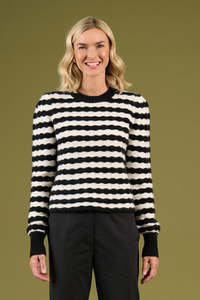 Charlie Jane Grassmere Knit - Mono Stripe