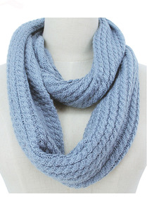 Frontier Snood Cable Knit Pale Blue