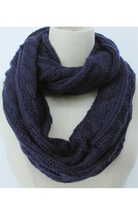 Frontier Snood Cable Knit Chunky Navy