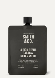 Smith + Co Refill Lotion - Tabac + Cedar Wood