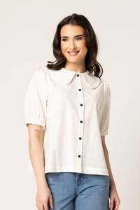 Clothing: Leila + Luca Whimsical Shirt - White Linen Blend