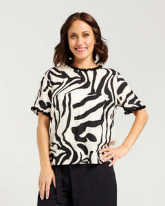 Zafina Iris Top - Black Ripple