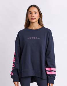 Sweatshirts: Foxwood Origin Crew - Navy & Bright Pink