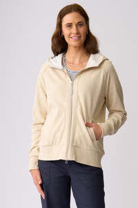 Charlie Jane Tai Tapu Zip Sweat - Oat Marle