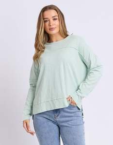 Sweatshirts: Foxwood Jayne Throw On Top - Subdued Mint