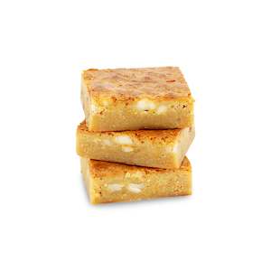 Slice: White Chocolate & Macadamia Blondie