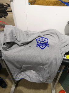 Spoonworks Shield Hoodie (Gray/Blue Logo)