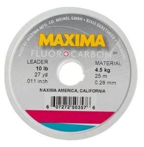 Fluorocarbon Tippet: Maxima Fluoro Carbon 25m Spools