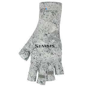 Simms Solarflex Half-Finger Sunglove | Back Eddy White