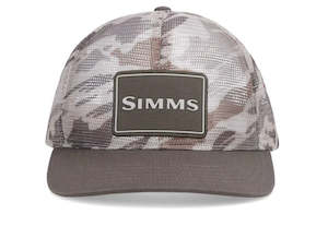 Headwear Gaiters: Simms Mesh All Over Trucker Cap | Ghost Camo Stone