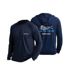 Technical Apparel Clothing: Shimano Gyotaku Long-sleeved Hooded Tech Tee