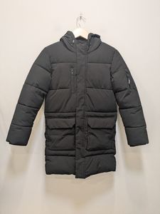 Black Future Long Puffer Jacket, 11-12Y