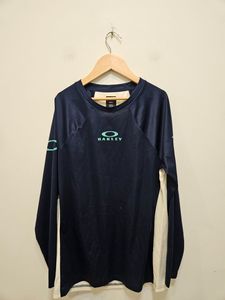 Cycling: Navy Oakley Hydrolix Long Sleeve Jersey, S