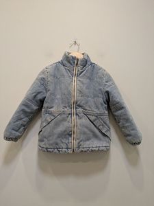 Light Blue Eve Girl Padded denim jacket, 4
