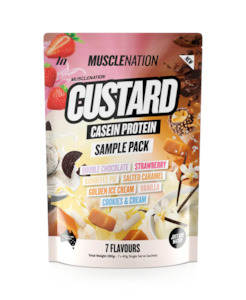 Muscle Nation Custard Casein 7 Serve Sample Pack