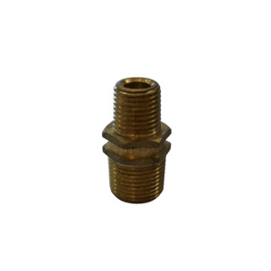 Brass Hex Nipple 3/8 x 1/4 • Croplands Spray