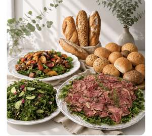 Products: The Harvest Table – Meats, Salads and Assorted Breads Spread The Love Catering North Shore Auckland