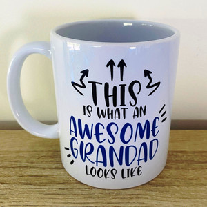 Products: Personalised Mug for 'An Awesome Grandad' squiggle-art