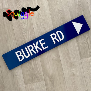 Products: Personalised Blue Street Sign Custom Road Sign - Squiggle Art