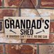 Personalised sign for Grandad's Shed squiggle-art