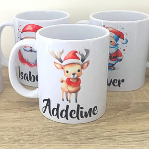 Products: Personalised Christmas Mug squiggle-art
