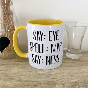 Products: Eye-M A P-ness. Funny Mug squiggle-art