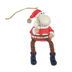 Hanging Xmas Sheep 'New Zealand' Dangling Legs