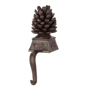 Christmas: Cast Iron Stocking Hanger Pinecone