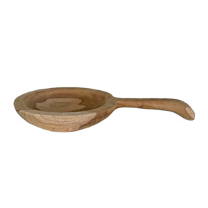 Organic Teak Tapas Bowl w/ Handle Natural