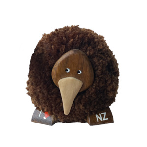 Kiwiana: Kiwi Pompom Figurine XL Dark Brown 2