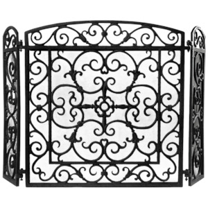 Cast Iron Fireplace Screen Black