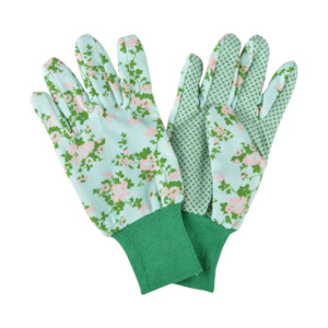 Rose Print Garden Gloves Blue